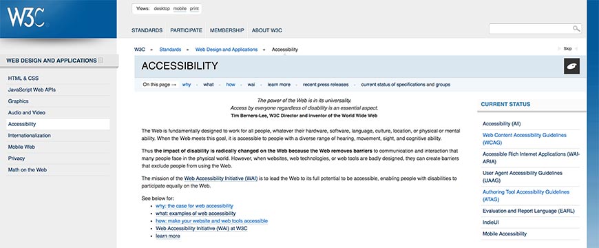 31 W3C Accessibility Standards