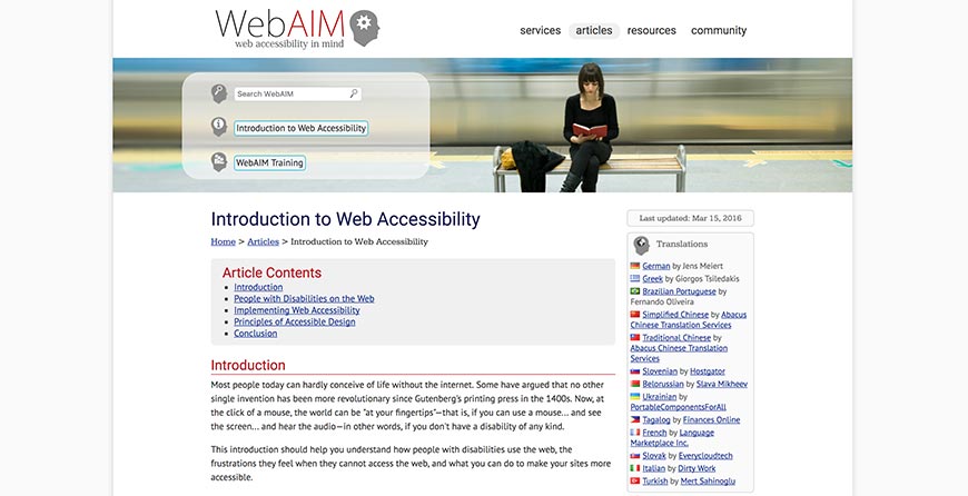 58 Advice for Accessible Web Design