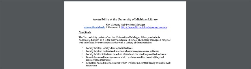 Accessibility at the University of MichiganLibrary