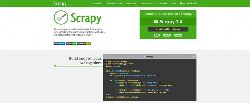 scrapy website crawler