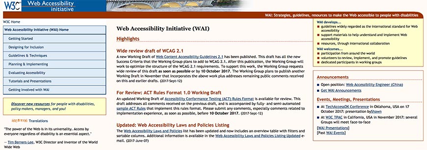 27 W3C Web Accessibility Initiative