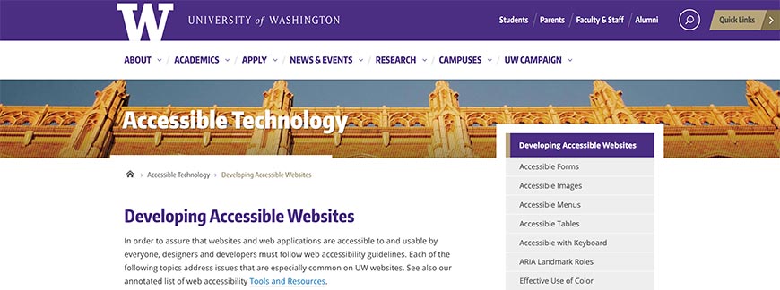 37 University of Washington Web Accessibility