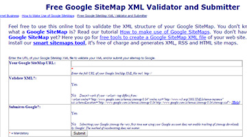Free Google SiteMap XML Validator and Submitter