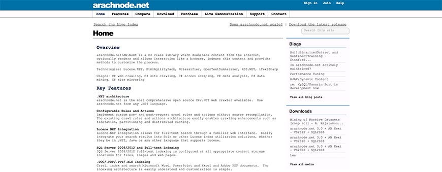 arachnode website crawler