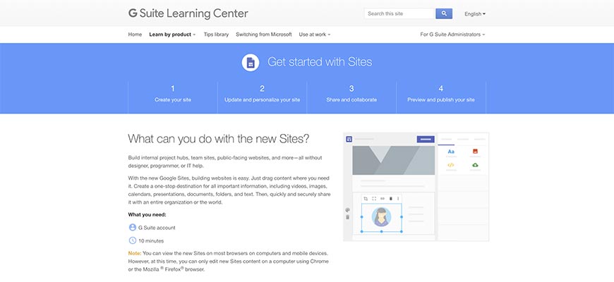 g suite website builder