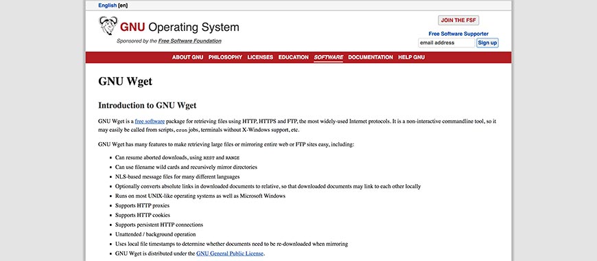 gnu wget website crawler