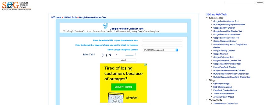 page ranking checker