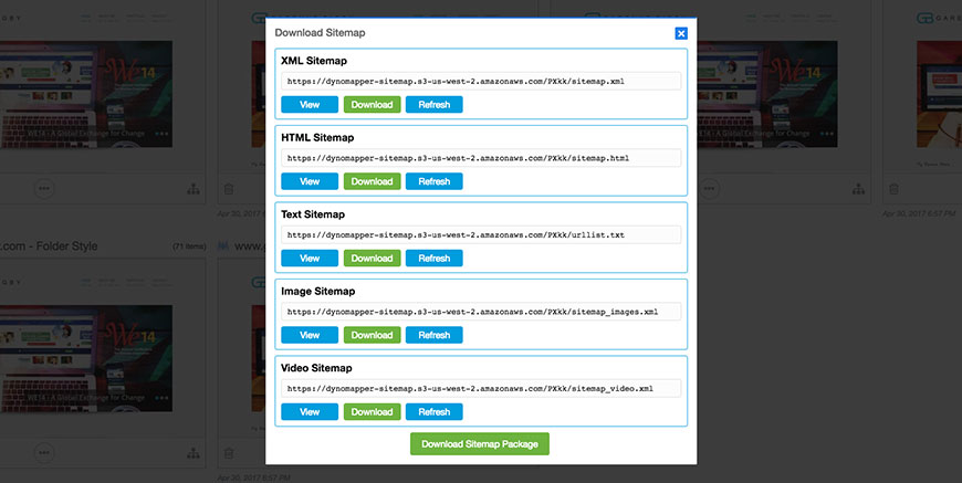 hosted sitemaps xml