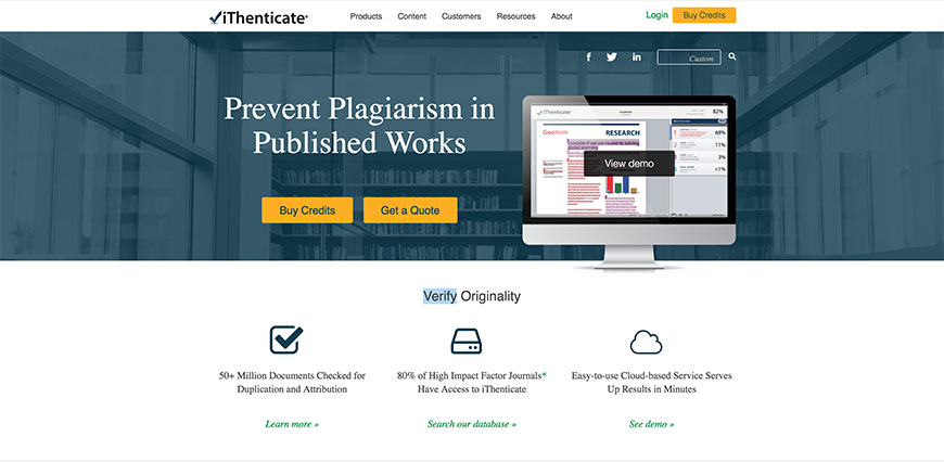 ithenticate plagiarism tools