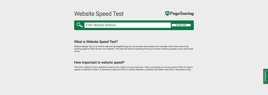 pagescoring speed test