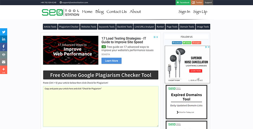 seotoolstation plagiarism tools