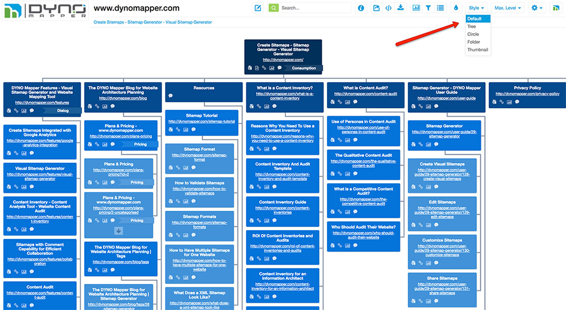 Website Content Inventory Template from dynomapper.com