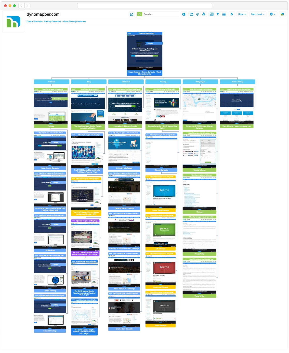 Create Sitemaps Sitemap Generator Visual Sitemap Generator   Visual Sitemap Generator Dyno Mapper 4 