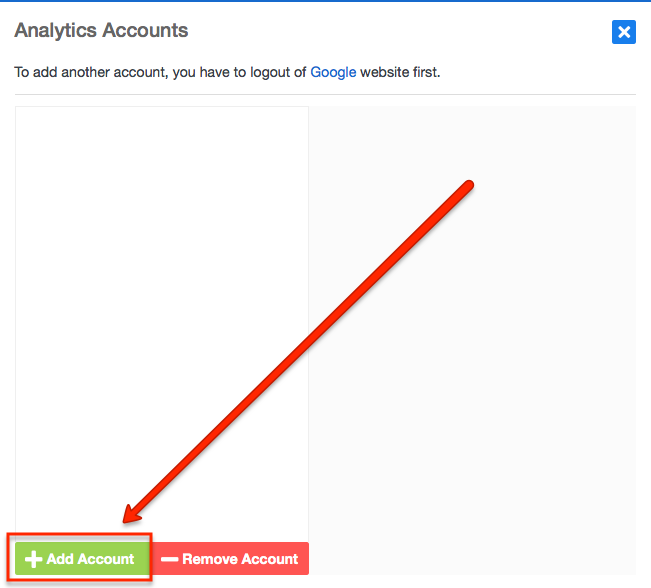 Add Google Analytics Account