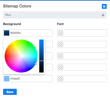 Sitemap Color Selection