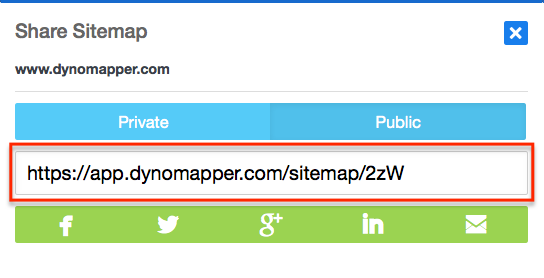 Share Sitemap URL