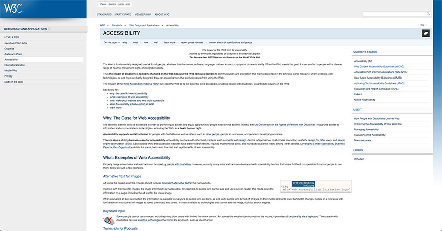 w3c accessibility website
