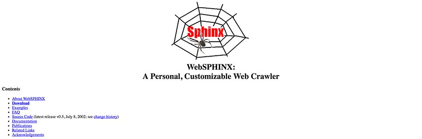 websphinx website crawler