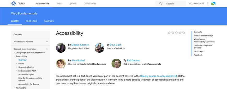 Google's Introduction to Web Accessibility