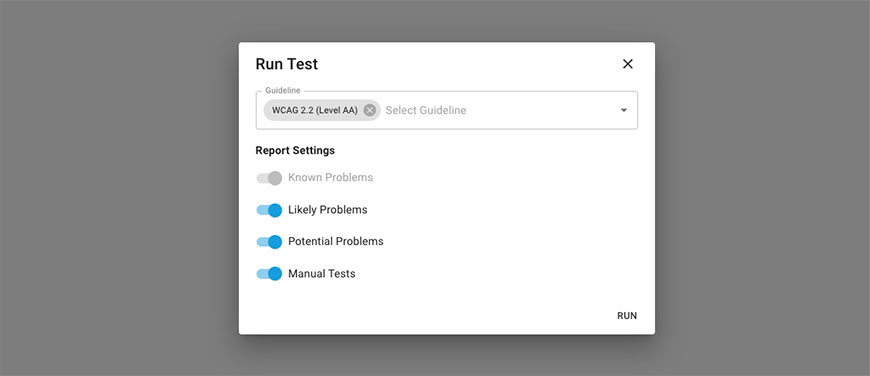 Accessibility Scoring Settings