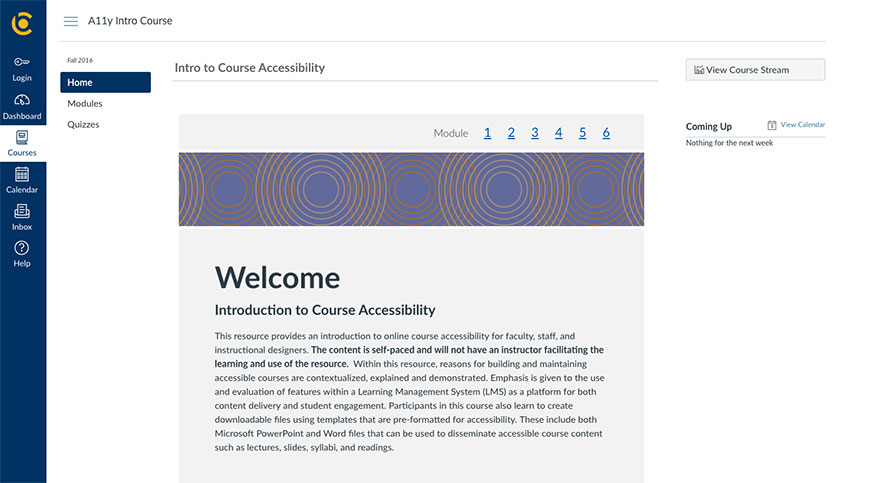 UC Berkeley Intro to Course #Accessibility - 6 modules on designing accessible content