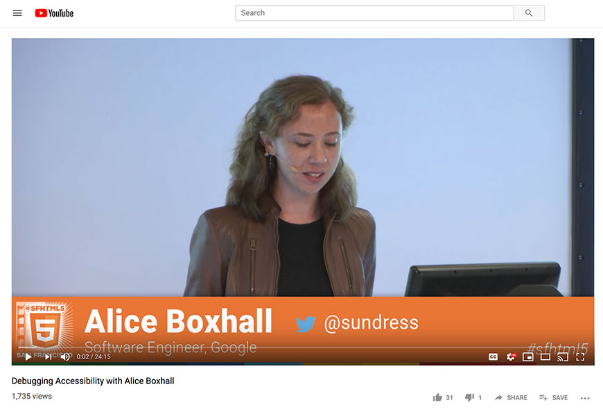 Debugging Accessibility with Alice Boxhall