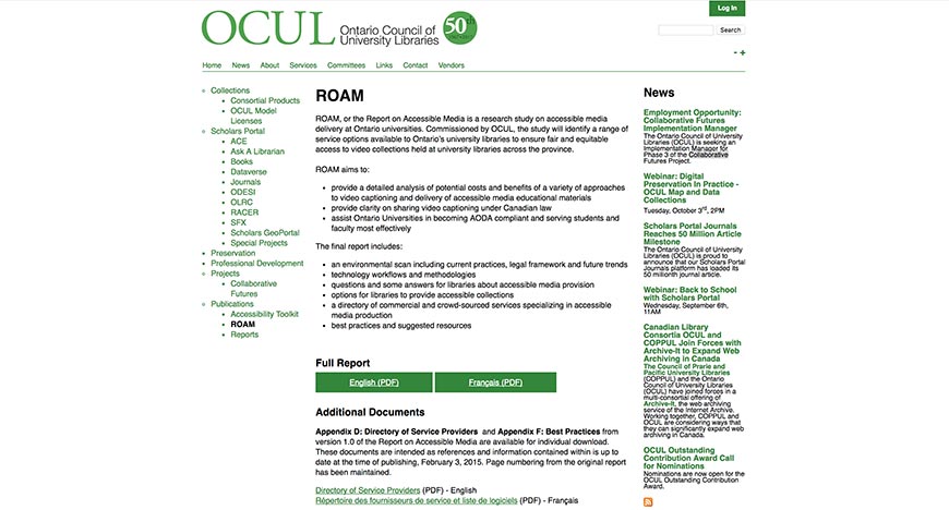 Report on Accessible Media 