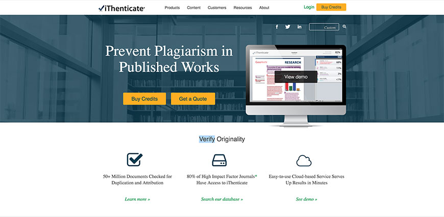 ithenticate plagiarism tools