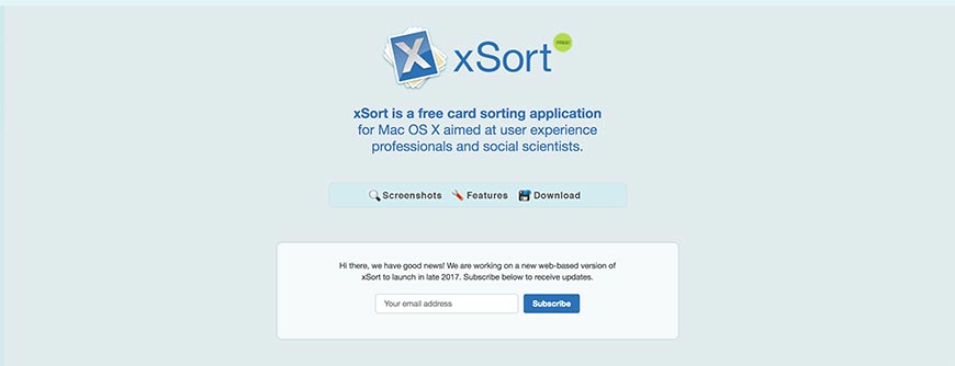 xSort card sorting
